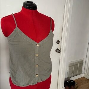 Women’s M Abercrombie & Fitch Olive Green Fitted Sleeveless Camisole